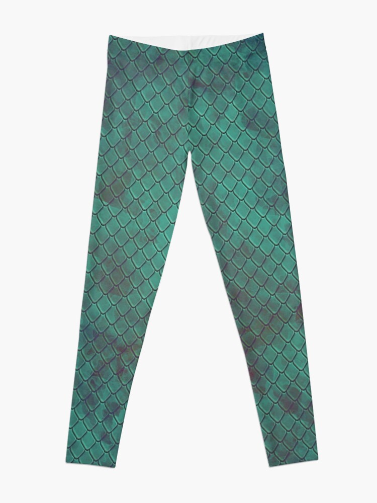Balance Mesh Side Leggings Green Snakeskin  Print