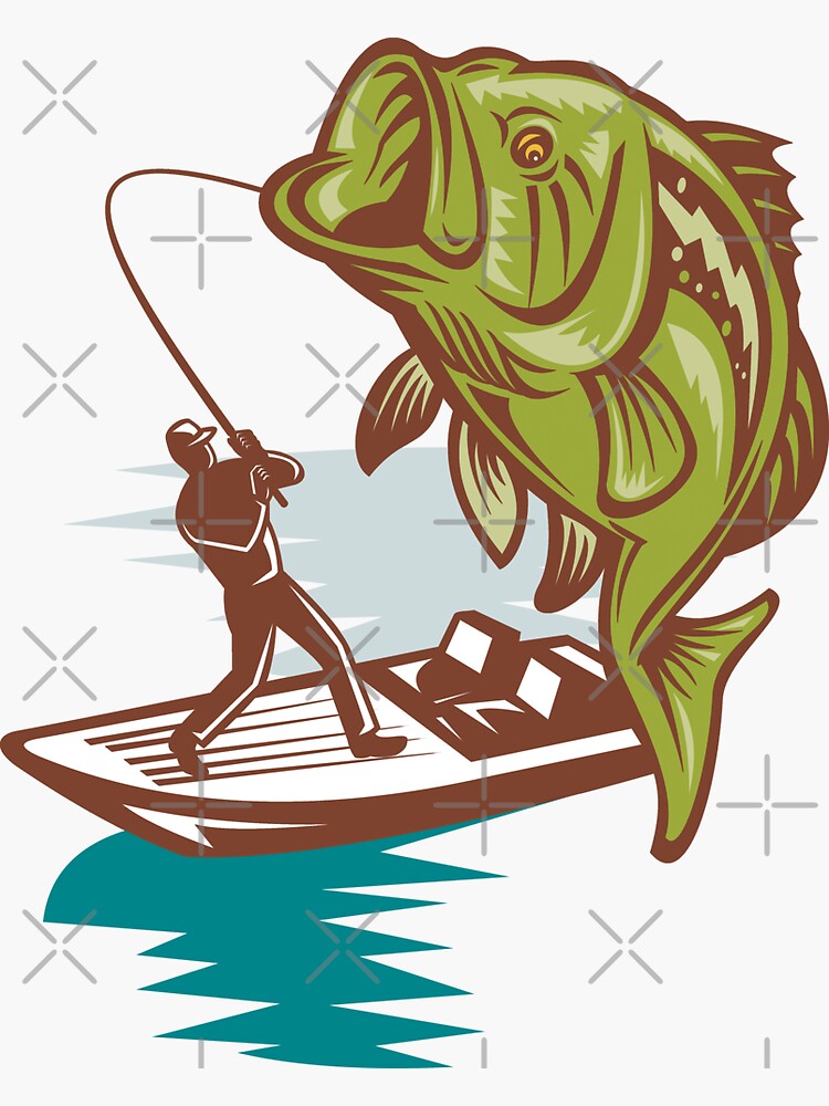Bass Fishing - Large Mouth Bass Sticker for Sale by MintedFresh