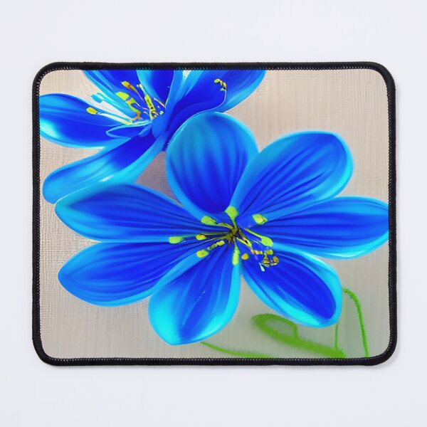 Item preview, Vibrant Blue Flowers on Full Display with a Cloth Linen Texture Background     ra designed and sold by deniselynnimage.