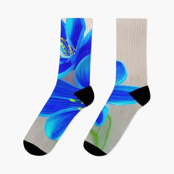 Item preview, Vibrant Blue Flowers on Full Display with a Cloth Linen Texture Background     ra designed and sold by deniselynnimage.