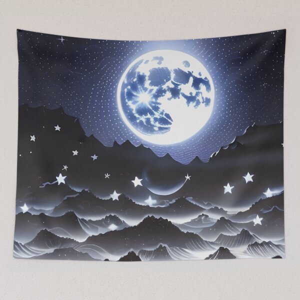 Item preview, Moonlit Waves, ink drawing, Ai Generated Art  designed and sold by ACC .