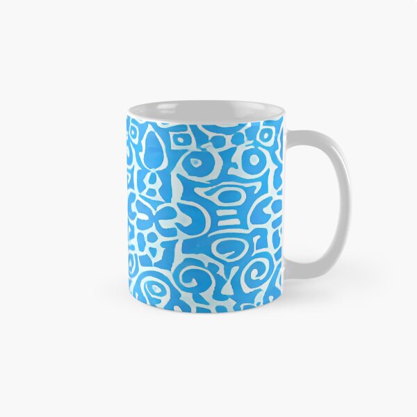 Item preview, Random Geometric Shapes of Circles Swirls Arches Ovals and Abstract Shapes in a Blue and White Pattern      ra designed and sold by deniselynnimage.
