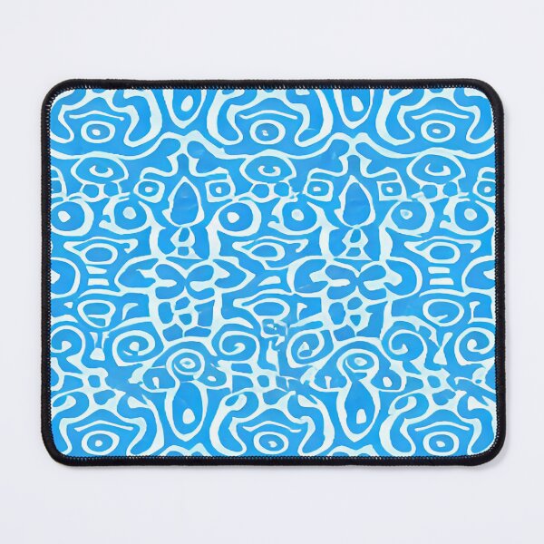 Item preview, Random Geometric Shapes of Circles Swirls Arches Ovals and Abstract Shapes in a Blue and White Pattern      ra designed and sold by deniselynnimage.