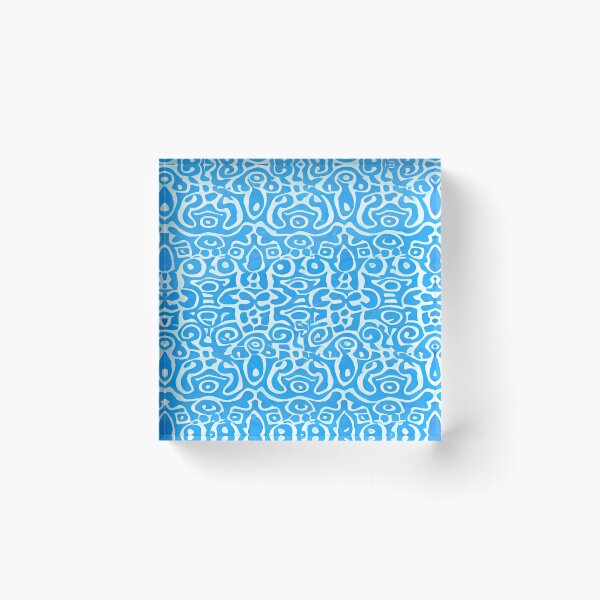 Item preview, Random Geometric Shapes of Circles Swirls Arches Ovals and Abstract Shapes in a Blue and White Pattern      ra designed and sold by deniselynnimage.