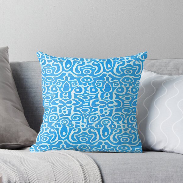Item preview, Random Geometric Shapes of Circles Swirls Arches Ovals and Abstract Shapes in a Blue and White Pattern      ra designed and sold by deniselynnimage.