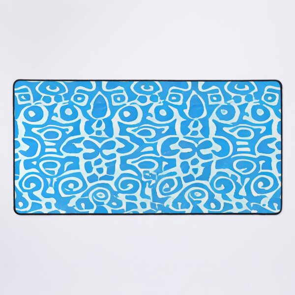 Item preview, Random Geometric Shapes of Circles Swirls Arches Ovals and Abstract Shapes in a Blue and White Pattern      ra designed and sold by deniselynnimage.