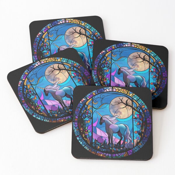 Item preview, Unicorn stained glass print light designed and sold by sunpraiserarts.