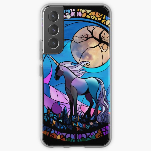 Unicorn stained glass print light Samsung Galaxy Soft Case