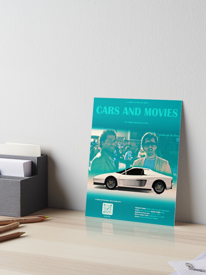 Miami Vice Ferrari Testarossa Poster - Winter Museo