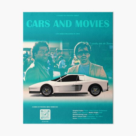 Miami Vice Ferrari Testarossa Poster - Winter Museo