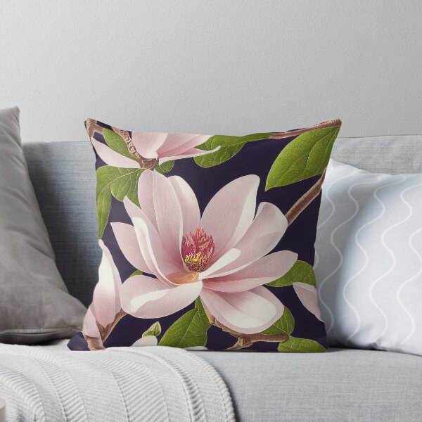 Item preview, Magnolia tree branches, pink flowers, petals, leaves designed and sold by EmeraldeaArt.