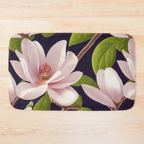 Item preview, Magnolia tree branches, pink flowers, petals, leaves designed and sold by EmeraldeaArt.