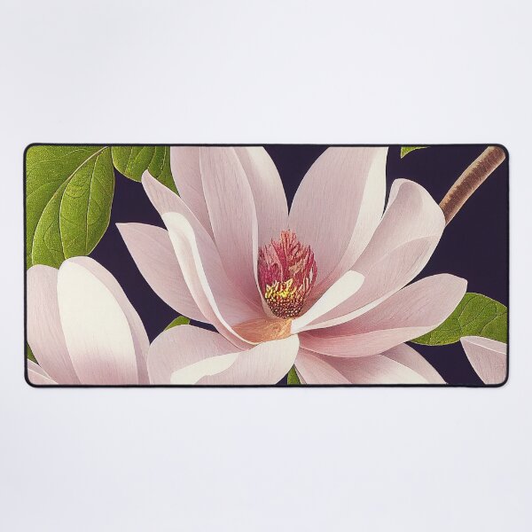 Item preview, Magnolia tree branches, pink flowers, petals, leaves designed and sold by EmeraldeaArt.