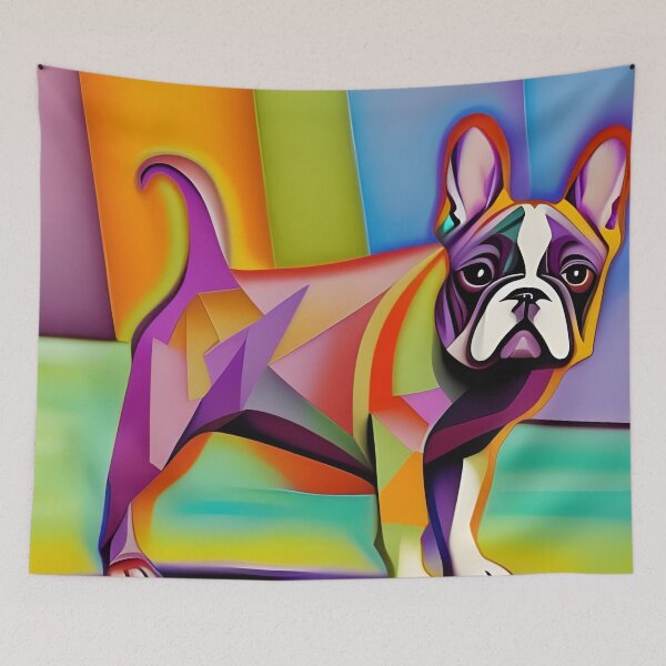 Item preview, Colourful Pug Art. Abstract Pug Art. Rainbow Pug Art. Watercolour Pug designed and sold by Doggymadness.