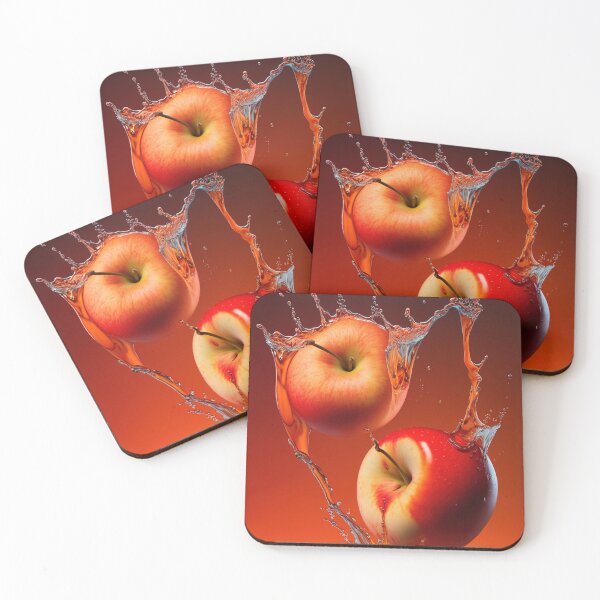 Item preview, Two red apples are splashing into the water printart, wallart 2 designed and sold by jetaiart.