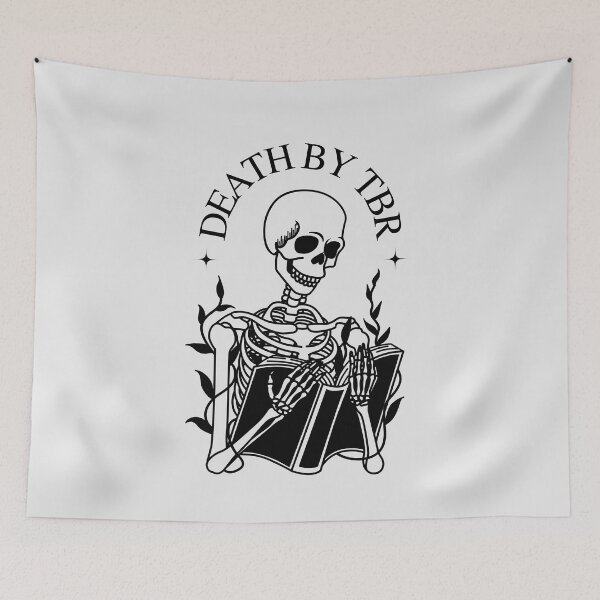 Item preview, death by tbr skeleton reading  designed and sold by catdiasart.