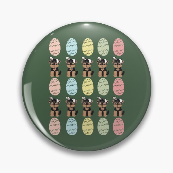 Item preview, Yorkshire Terrier Dog with Bunny Ears and Easter Colorful Eggs Pattern designed and sold by SeasonalDogs.