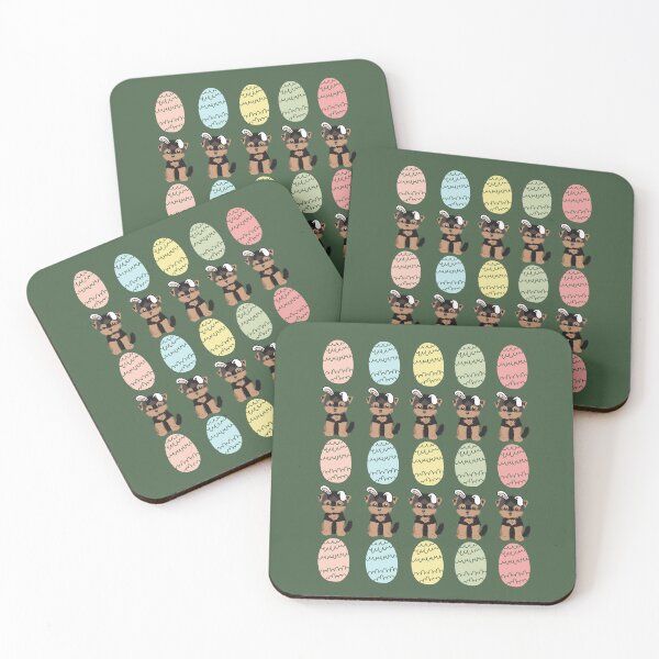 Item preview, Yorkshire Terrier Dog with Bunny Ears and Easter Colorful Eggs Pattern designed and sold by SeasonalDogs.