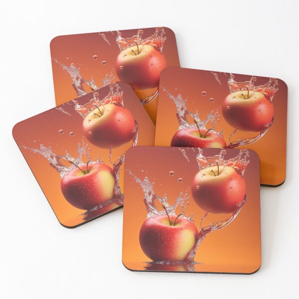 Item preview, Two red apples are splashing into the water printart, wallart 3 designed and sold by jetaiart.