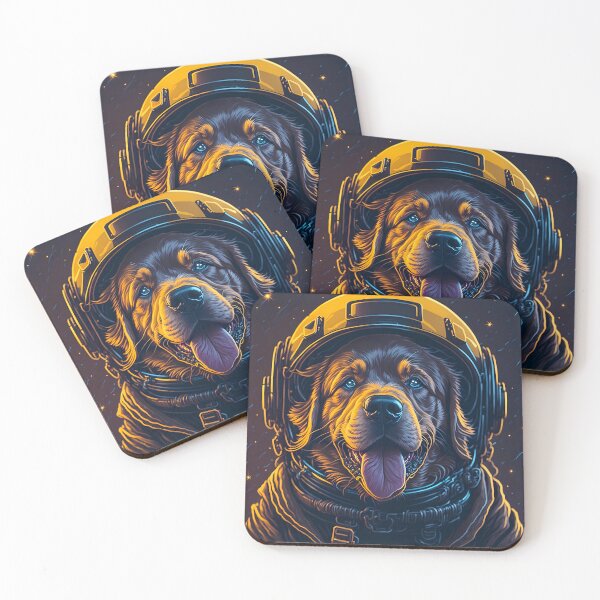 Item preview, Space golden retriever puppy, wearing a space helmet. designed and sold by magikman65.