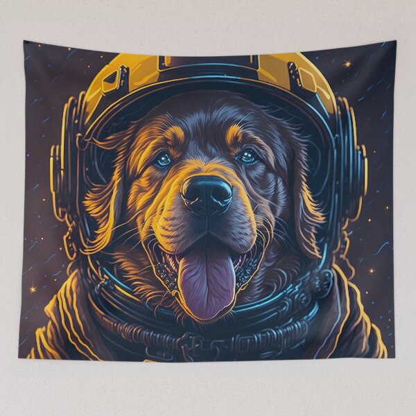 Item preview, Space golden retriever puppy, wearing a space helmet. designed and sold by magikman65.