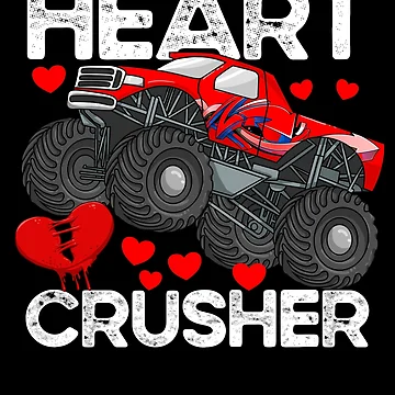 Imagen de la obra Heart Crusher Monster Truck Kids Boys Valentines Outfit Gear de DynamicDesign