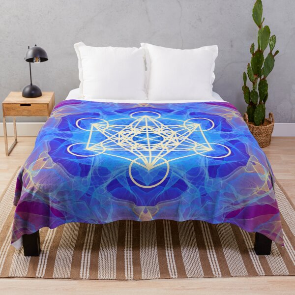 Item preview, Blue Red Yellow Flame Metatron Cube Mandala designed and sold by Shapes-Mania.