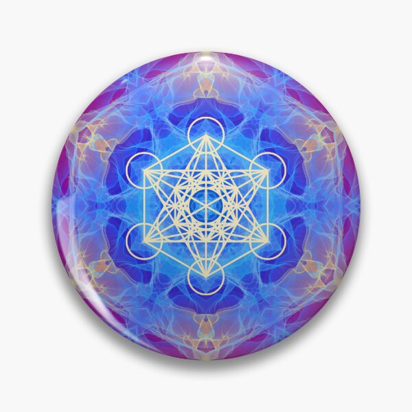 Item preview, Blue Red Yellow Flame Metatron Cube  Mandala designed and sold by Shapes-Mania.
