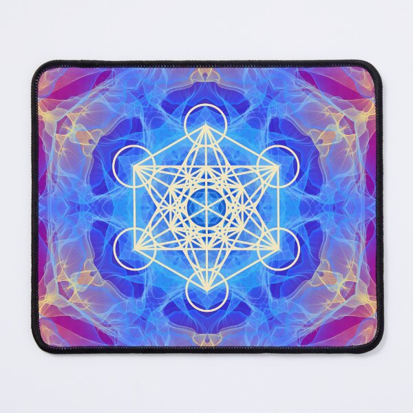 Item preview, Blue Red Yellow Flame Metatron Cube Mandala designed and sold by Shapes-Mania.