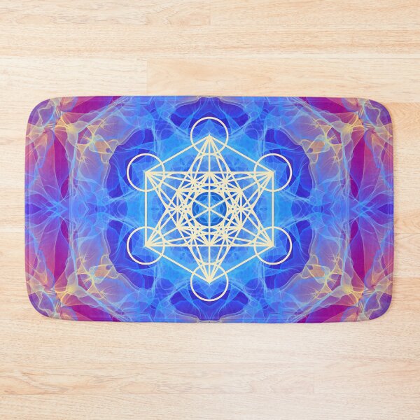 Item preview, Blue Red Yellow Flame Metatron Cube  Mandala designed and sold by Shapes-Mania.