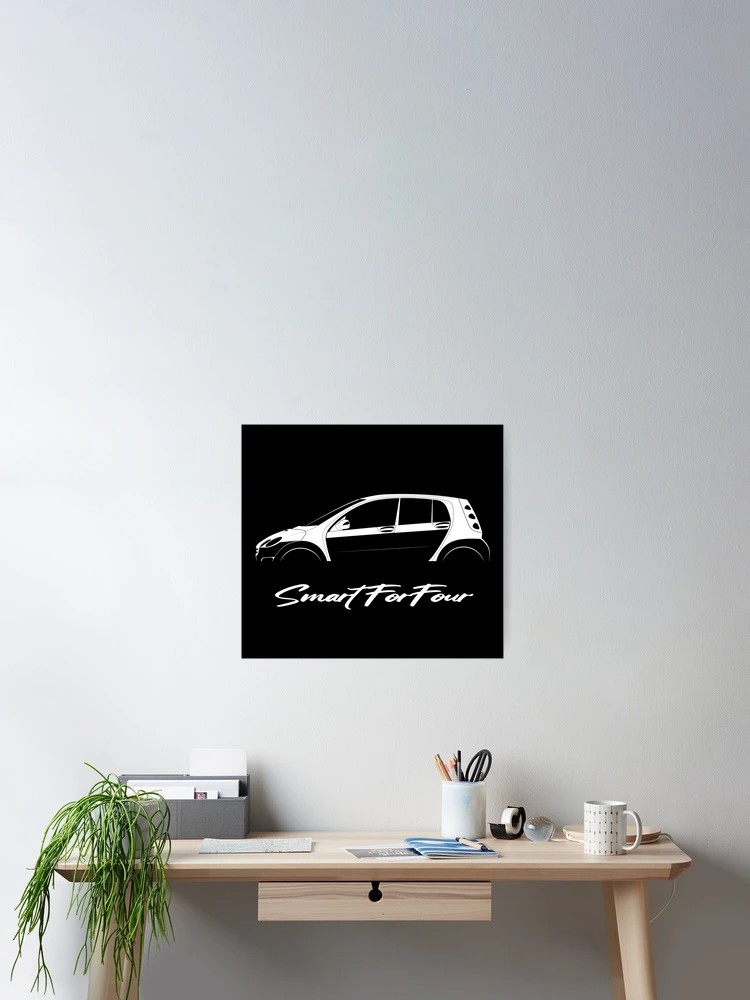 Thumbnail 2 of 3, Poster, Smart ForFour Outlined designed and sold by Smart-Racer.