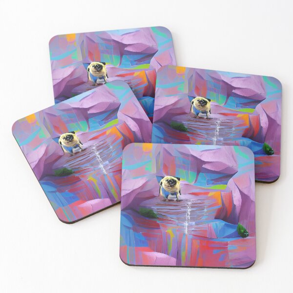 Item preview, Abstract Pug Art. Rainbow Pug Art. Pug Art.  designed and sold by Doggymadness.