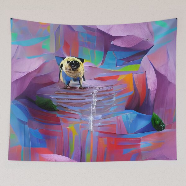 Item preview, Abstract Pug Art. Rainbow Pug Art. Pug Art.  designed and sold by Doggymadness.