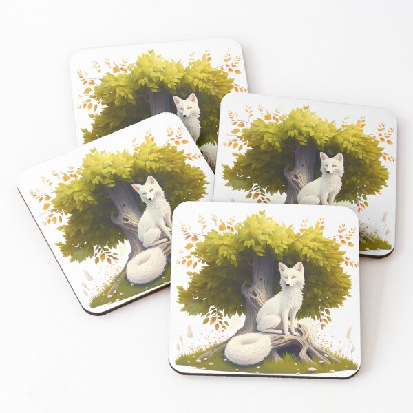 Item preview, White Fox Under The Tree designed and sold by Print Punk ⭐⭐⭐⭐.