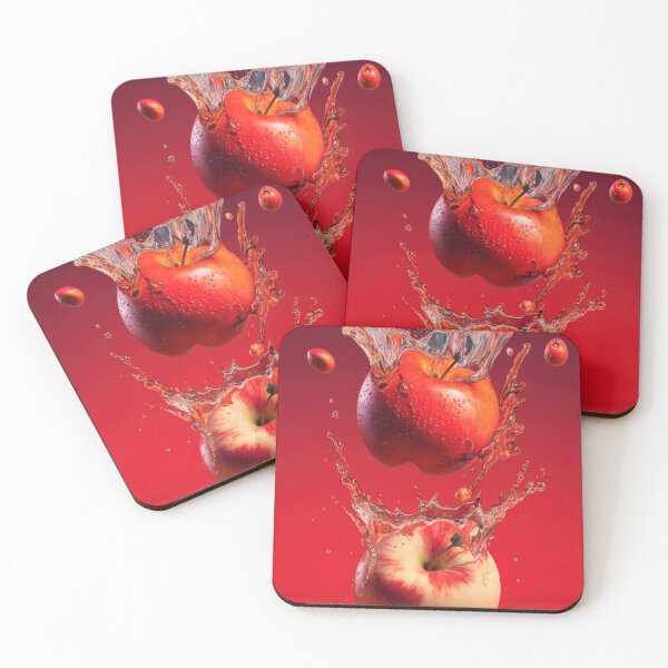 Item preview, Two red apples are splashing into the water printart, wallart 5 designed and sold by jetaiart.