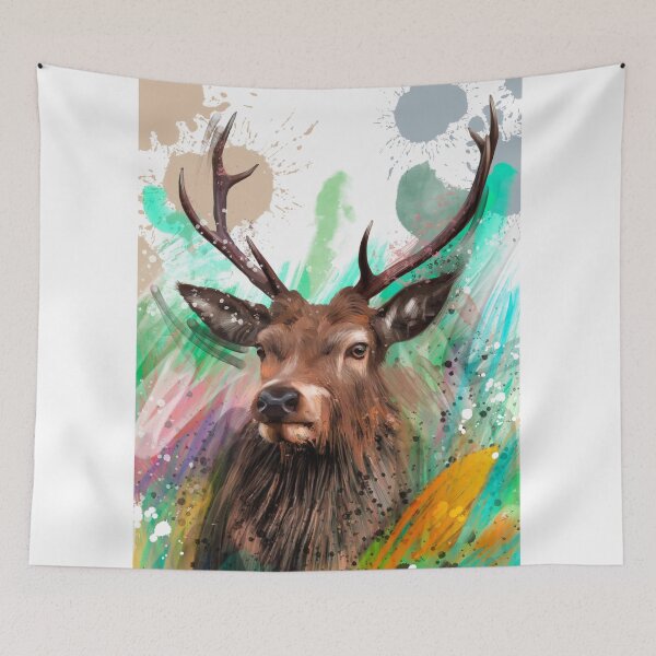 Item preview, Stanley The Stag Street Art Painting designed and sold by Exclusively Motorsport.