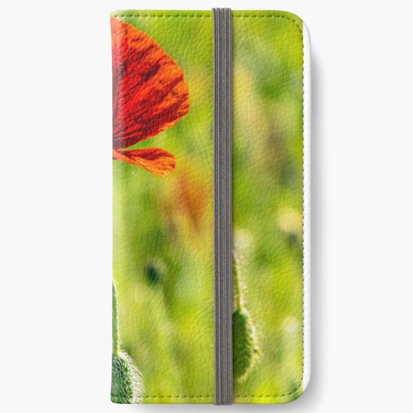 red poppy in the wheat field iPhone Wallet