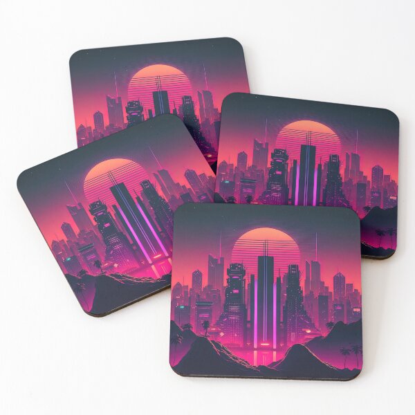 Aperçu de l'œuvre synthwave sunset at dusk créée et vendue par artyficial-.