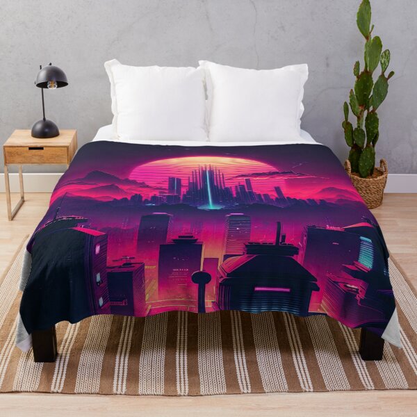 Item preview, synthwave sunset city skyline designed and sold by artyficial-.