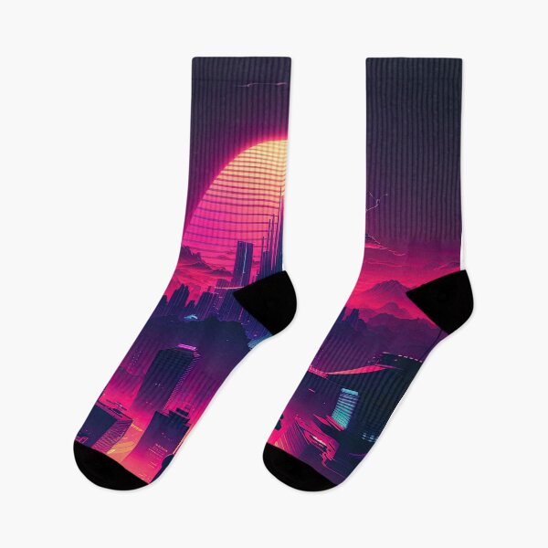 Item preview, synthwave sunset city skyline designed and sold by artyficial-.