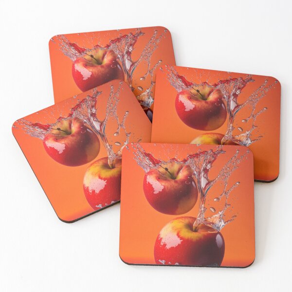 Item preview, Two red apples are splashing into the water printart, wallart 6 designed and sold by jetaiart.