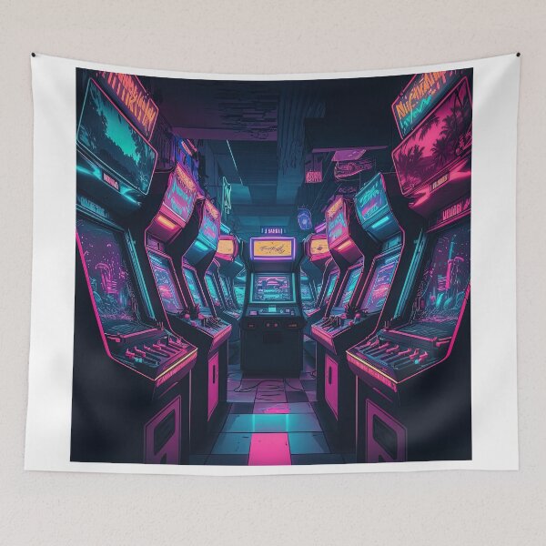 Item preview, Alien Gaming Room Synthwave Arcade designed and sold by artyficial-.