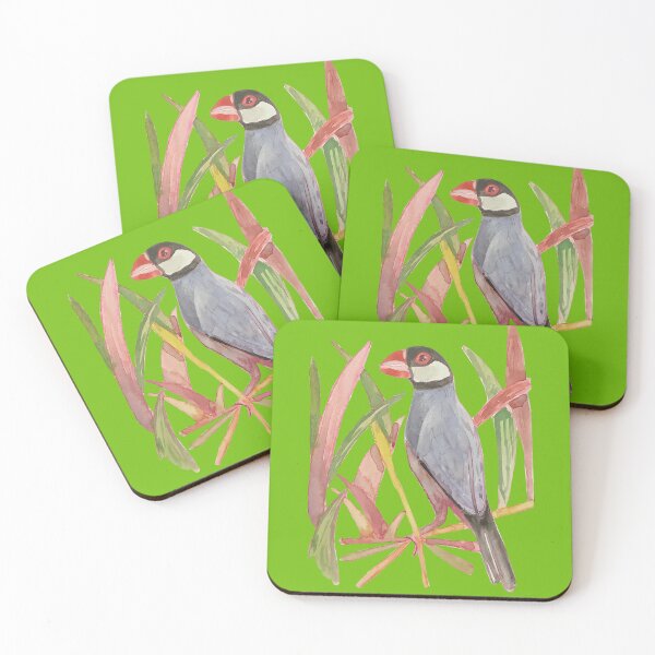 Item preview, Watercolor bird with colorful botanical garden  designed and sold by altairaleon.