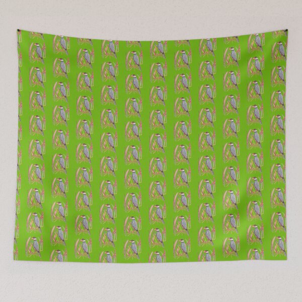 Item preview, Watercolor bird with colorful botanical garden  designed and sold by altairaleon.