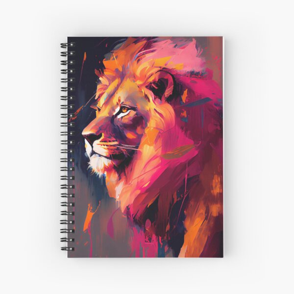 Lion Abstract Portrait Spiral Notebook