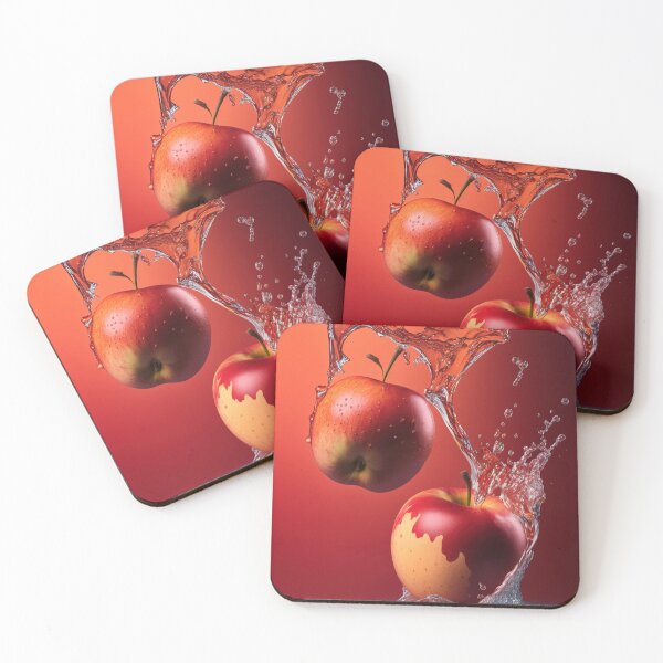 Item preview, Two red apples are splashing into the water printart, wallart 7 designed and sold by jetaiart.