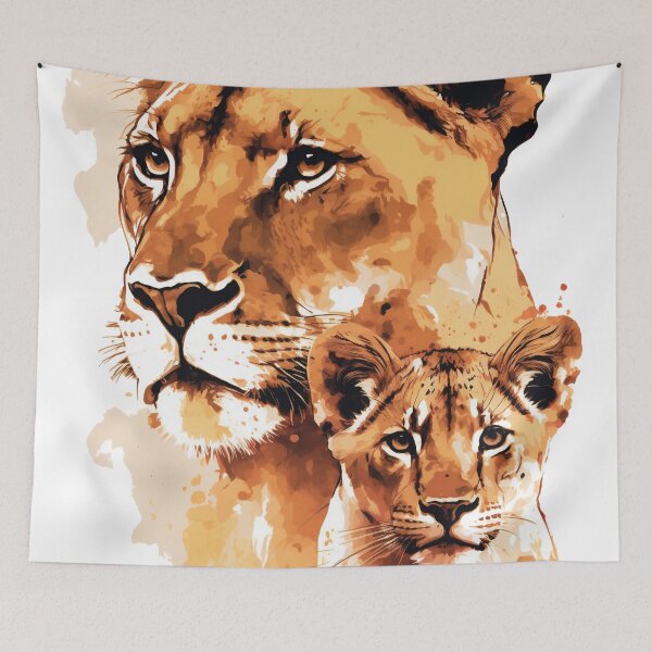 Item preview, Lioness and her Cub designed and sold by sketchzen.