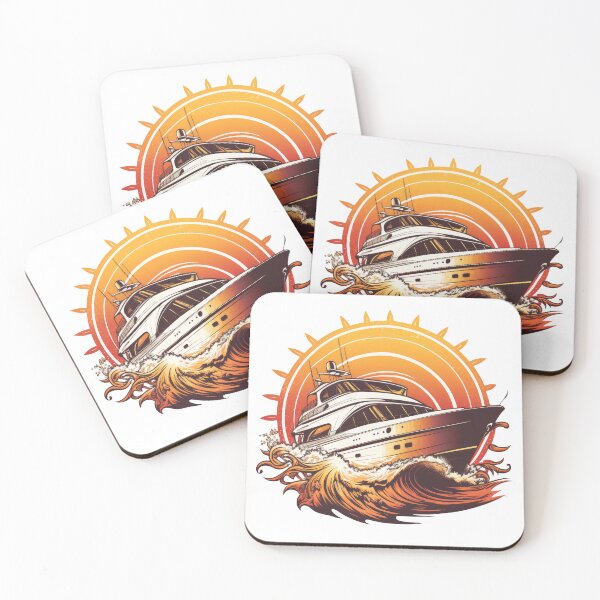 Item preview, Luxurious Yacht Boat Cruising with a Vintage Sunset Design designed and sold by CreativeX7.
