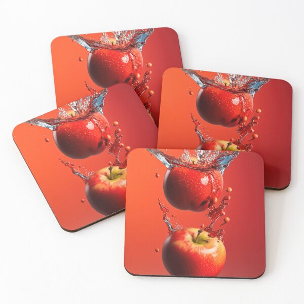 Item preview, Two red apples are splashing into the water printart, wallart 8 designed and sold by jetaiart.