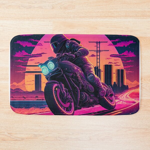 Item preview, Futuristic Biker Riding at Sunset Synthwave designed and sold by artyficial-.